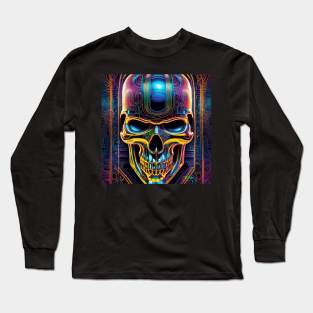 Groovy Cyber Skulls – Trippy Vibes 45 Long Sleeve T-Shirt